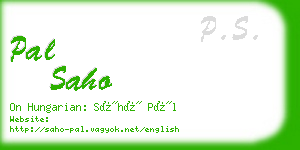 pal saho business card